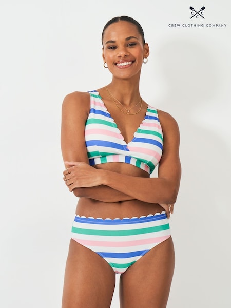 Crew Clothing Company Blue Scalloped Bikini Top (F45356) | £32