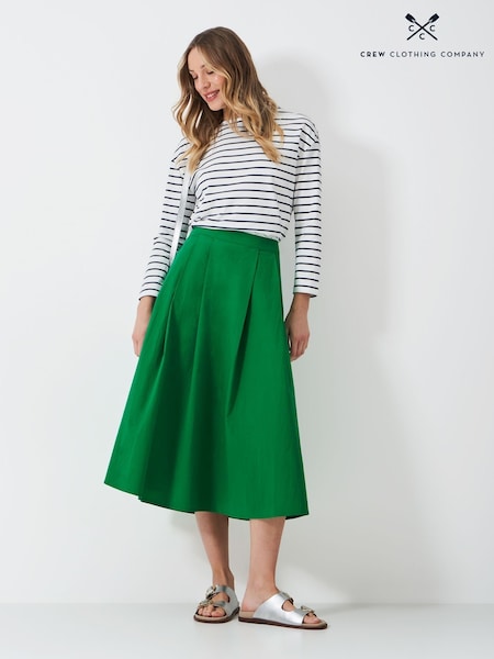 Crew Clothing Green Gabby Cotton Skirt (F45359) | £59
