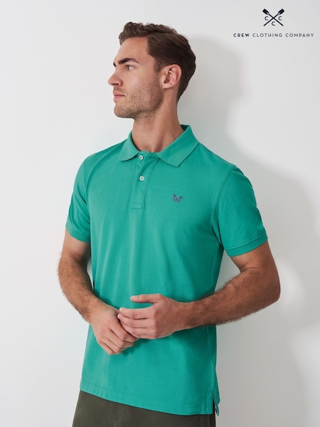 Crew Clothing Blue Classic Pique 100% Cotton Polo Shirt (F45362) | £40