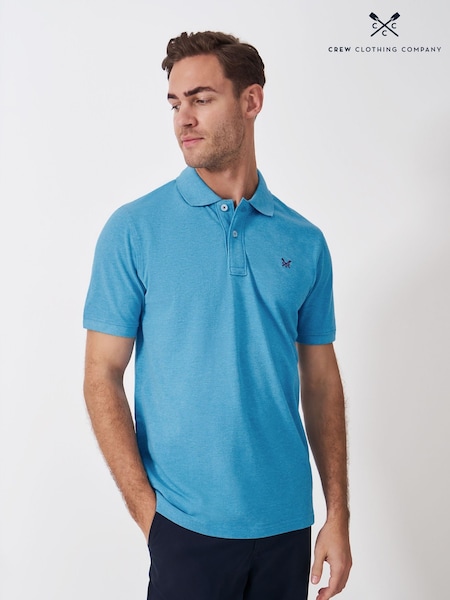 Crew Clothing Blue 100% Cotton Classic Pique Polo Shirt (F45364) | £40