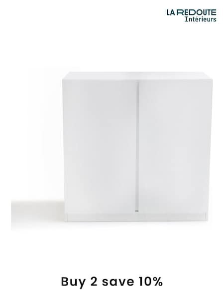 La Redoute Intérieurs White Leo Low Wardrobe with 2 Hanging Rails (F45399) | £335