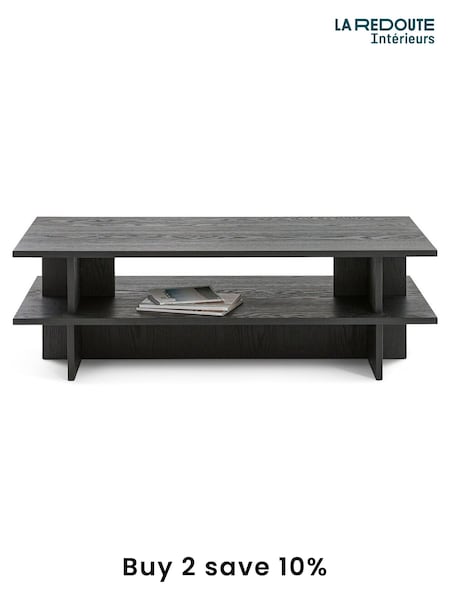 La Redoute Intérieurs Black Sugi Oak Veneer Two Tier Coffee Table (F45412) | £295