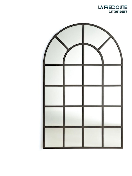 La Redoute Intérieurs Brushed Metal Lenaig 110 x 170cm Arched Industrial Metal Window Mirror (F45418) | £340
