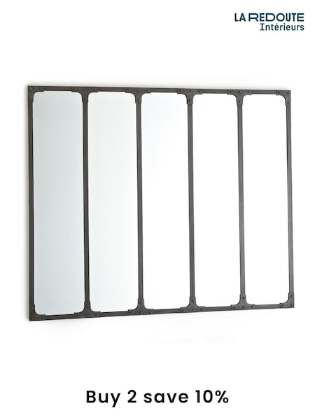 La Redoute Intérieurs Brushed Metal Lenaig 144 x 120cm Industrial Metal Mirror (F45436) | £315