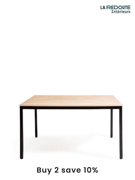 La Redoute Intérieurs Oak Nairobi Oak & Steel Square 8 Seater Table (F45442) | £560