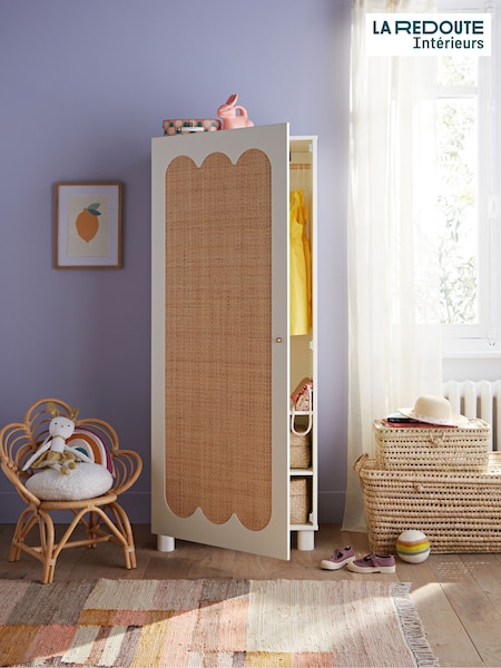 La Redoute Intérieurs Oak Ptilu Rattan and Wood Single Wardrobe (F45456) | £410