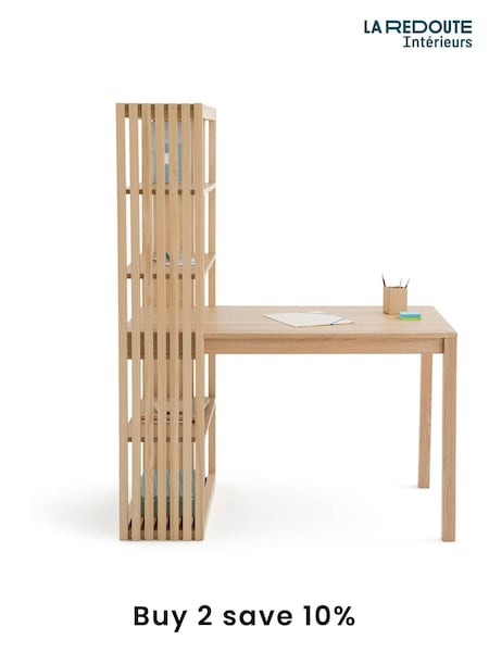 La Redoute Intérieurs Natural Theonie Reversible Ash Veneer Bookcase Desk (F45466) | £850