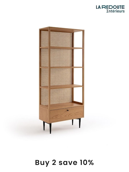 La Redoute Intérieurs Oak Noya & Rattan Cane Bookcase (F45480) | £825