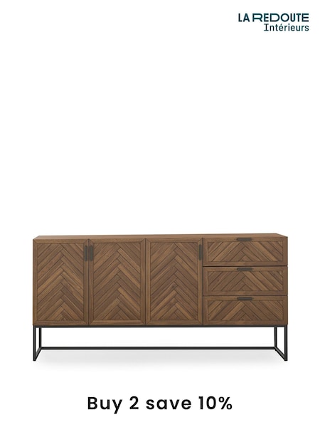 La Redoute Intérieurs Wax Pine Nottingham 3Cupboard 3Drawer Parquet Sideboard (F45502) | £1,050