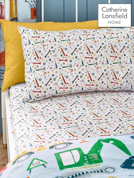 Catherine Lansfield Blue Digger Dreams Fitted Sheet (F45579) | £10 - £13