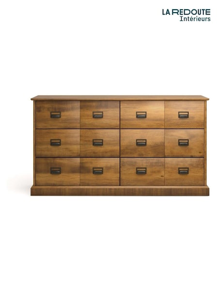 La Redoute Intérieurs Dark Oak Wood Lindley Solid Pine Chest of 6 Drawers (F45615) | £485