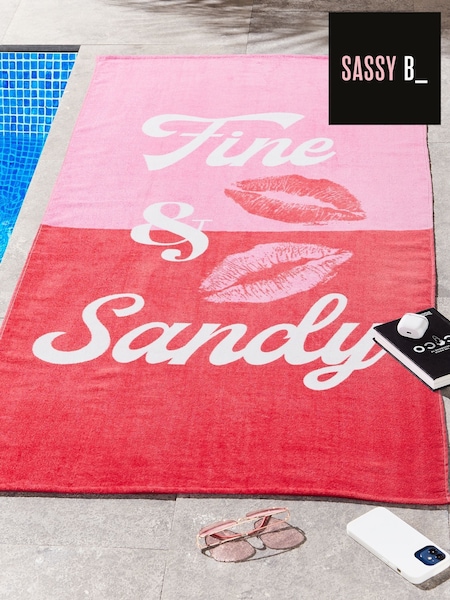 Sassy B Pink Fine and Sandy Cotton Beach Towel (F45625) | £11