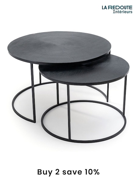 La Redoute Intérieurs Set of 2 Black Jalia Metal Nesting Coffee Tables (F45626) | £525