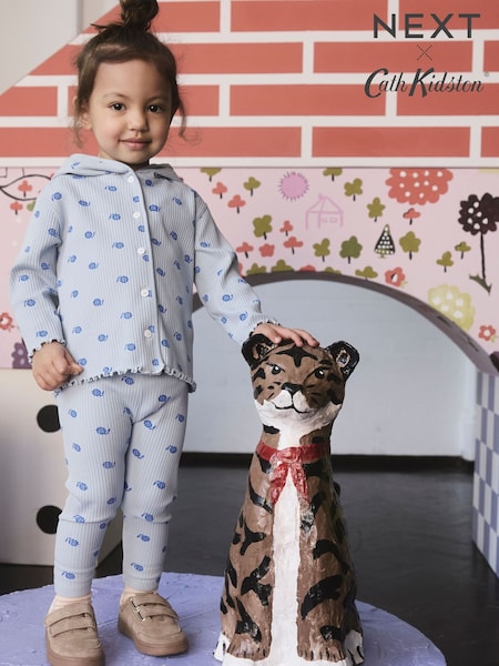 Cath Kidston Blue Ribbed Cardigan & Leggings Set (3mths-7yrs) (F45634) | £13 - £17