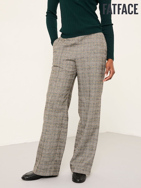 FatFace Lyra Charcoal Mid Check Trouser (F45652) | £65