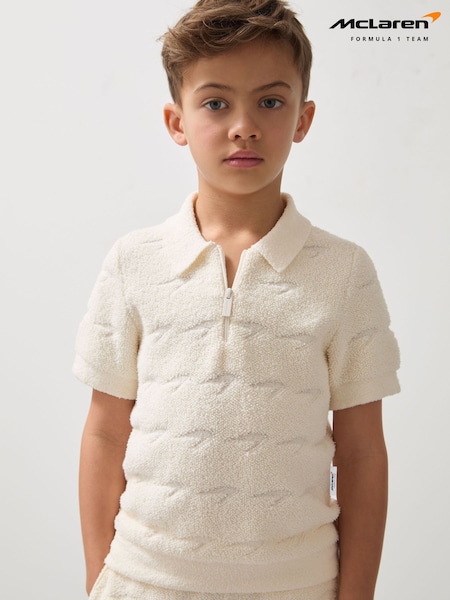 Reiss White Showdown McLaren F1 Team Speedmark Polo Shirt (F45677) | £38