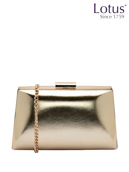 Lotus Gold Clutch Bag with Chain (F45685) | £50