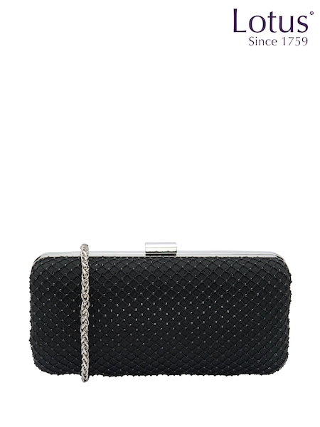 Lotus Black Clutch Bag with Chain (F45700) | £60