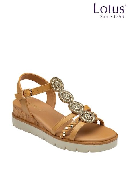 Lotus Brown Open Toe Sandals (F45736) | £45