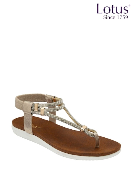 Lotus Gold Toe Post Sandals (F45756) | £45