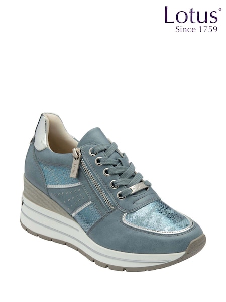 Lotus Blue Zip-Up Fashion Trainers (F45758) | £55