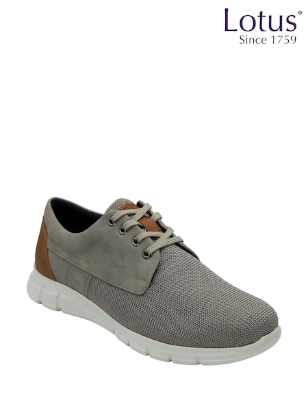 Lotus Grey Leather Lace-Up Casual Shoes (F45770) | £60