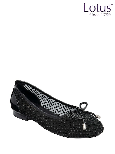 Lotus Black Leather Casual Shoes (F45776) | £60