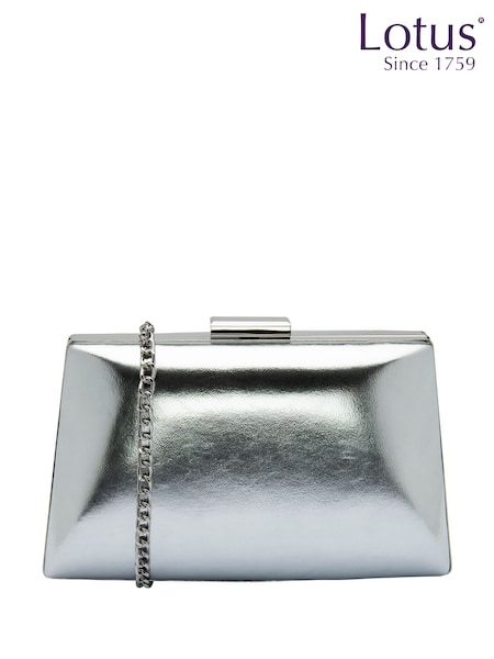 Lotus Silver Clutch Bag with Chain (F45781) | £50
