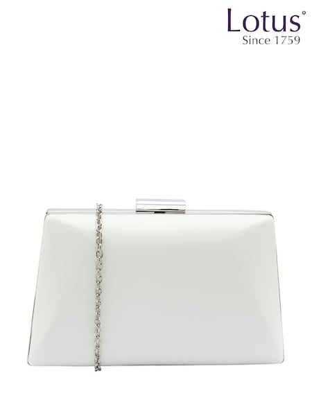 Lotus White Clutch Bag with Chain (F45784) | £50