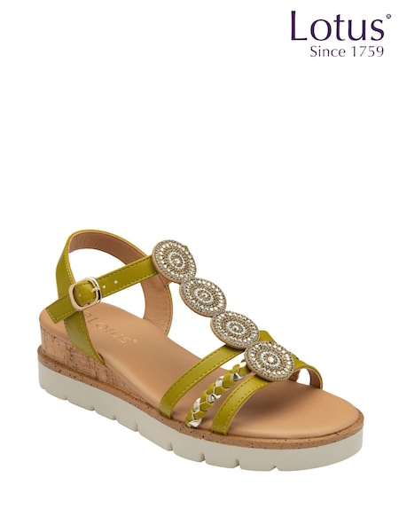 Lotus Green Open Toe Sandals (F45786) | £45