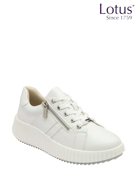 Lotus White Zip-Up Fashion Trainers (F45788) | £55