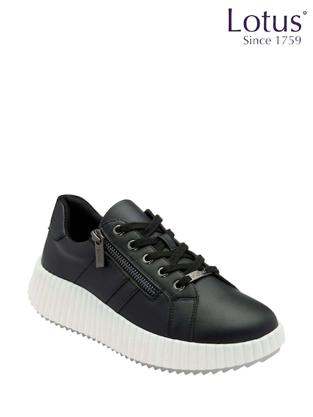 Lotus Black Zip-Up Fashion Trainers (F45795) | £55