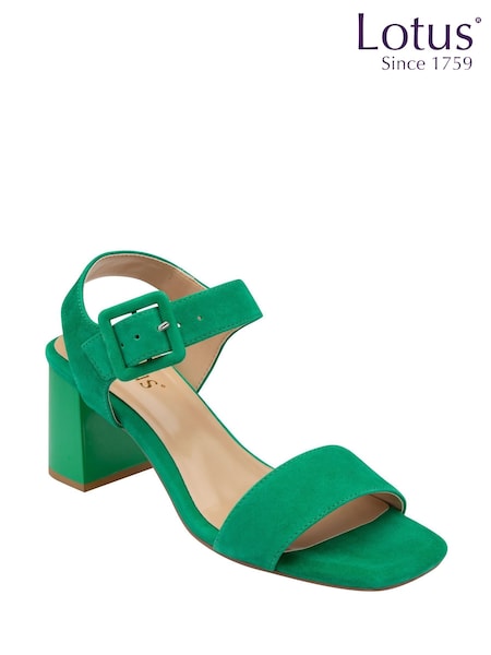 Lotus Green Suede Heeled Sandals (F45803) | £70