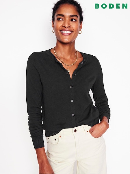 Boden Black Emilia Crew Cardigan (F45864) | £66