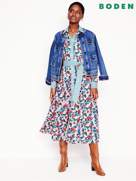 Boden Red Amy Midi Shirt Dress (F45867) | £126