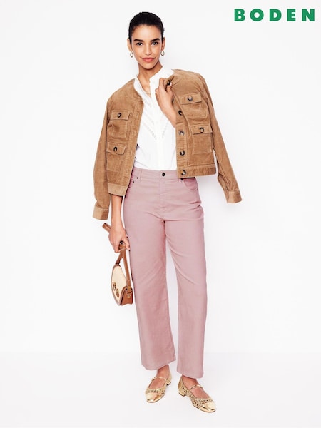 Boden Pink High Rise Straight Corduroy Jeans (F45874) | £86