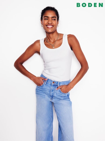 Boden White Essential Scoop Neck Vest (F45931) | £20