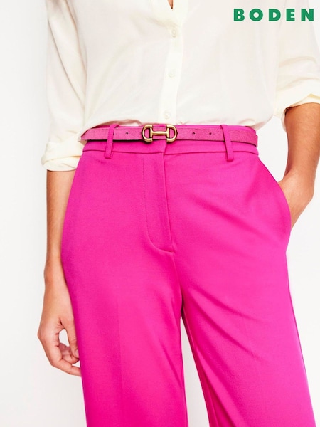 Boden Pink Iris Snaffle Trim Leather Belt (F45932) | £52