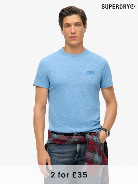 Superdry Fresh Blue Grit Essential Logo Embroidery T-Shirt (F45959) | £20