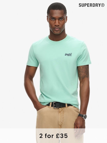 Superdry Spearmint Light Green Essential Logo Embroidery T-Shirt (F45963) | £20