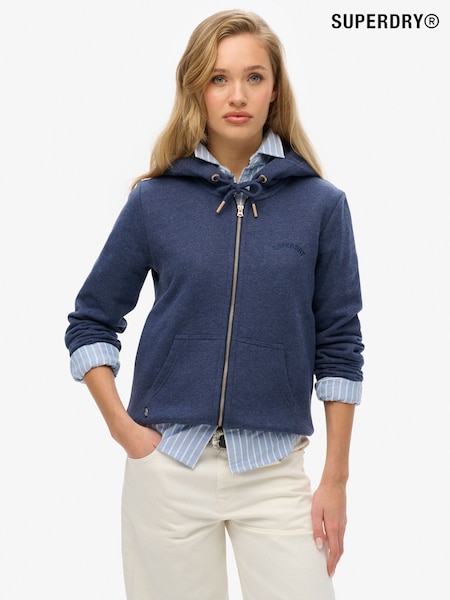 Superdry Blue Essential Logo Zip Hoodie (F45982) | £50
