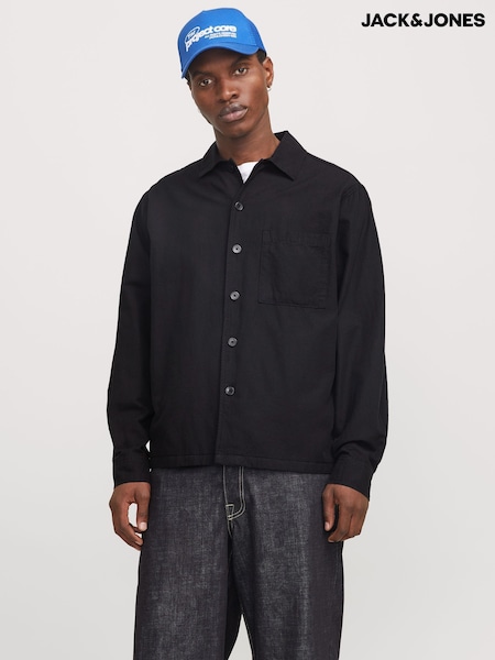 JACK & JONES Black Button Down Over Shirt (F46171) | £45