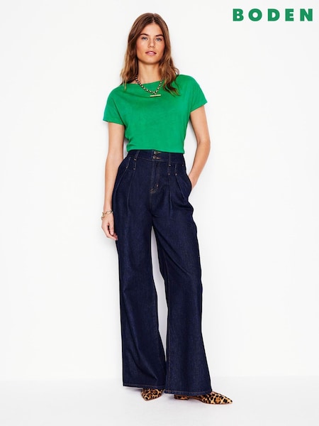 Boden Green Supersoft Boat Neck T-Shirt (F46218) | £26