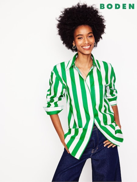 Boden Green Sadie Relaxed 100% Cotton Shirt (F46228) | £80
