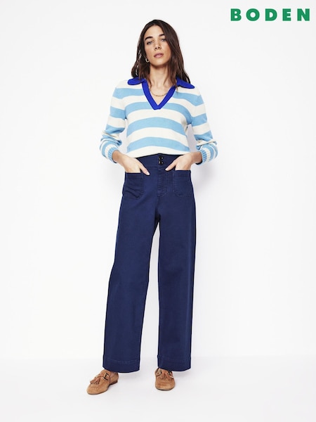 Boden Blue Primrose Patch Pocket Trousers (F46254) | £90