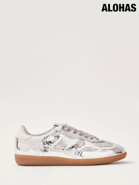 Alohas Silver Tb 490 Rife Shimmer Leather Sneakers (F46406) | £140