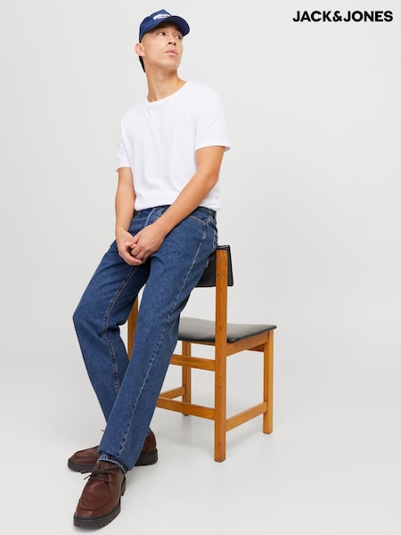 JACK & JONES Blue Chris Relaxed Fit Denim Jeans (F46430) | £30