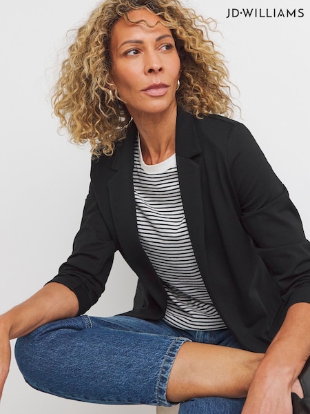 JD Williams Black Ponte Edge To Edge Blazer (F46439) | £44