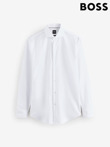 BOSS White Hank Slim-Fit Shirt (F46455) | £99