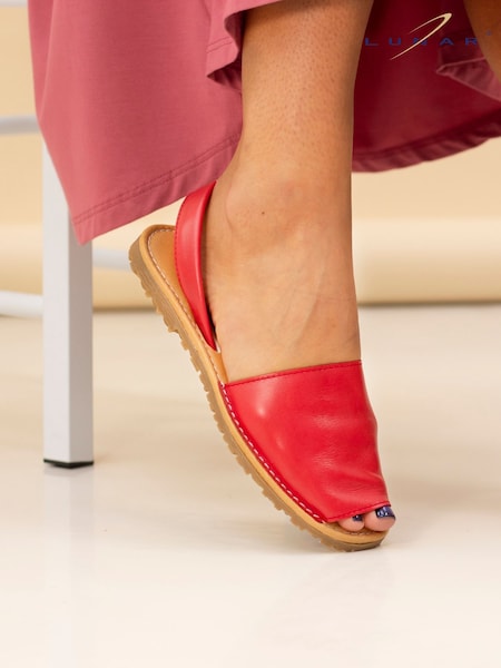 Lunar Amara Red Lea. Sandals (F46526) | £37